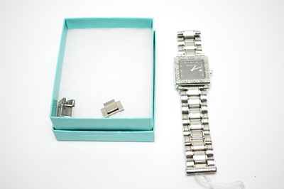Lot 76 - Tiffany & Co Square Atlas: a steel cased wristwatch