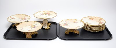 Lot 258 - A Royal Worcester blush ivory dessert service