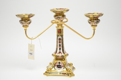 Lot 194 - A Royal Crown Derby Old Imari candelabra