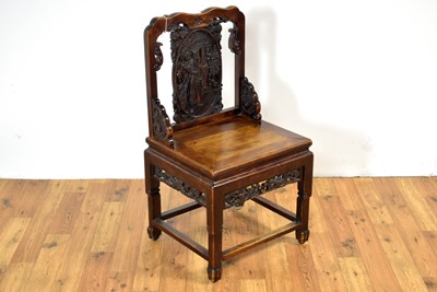 Lot 79 - A Chinese Oriental hardwood chair