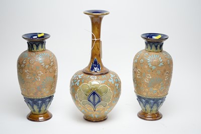 Lot 279 - ﻿A pair of Royal Doulton Slaters Patent vase and another