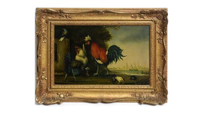 Lot 686 - Follower of Melchior d'Hondecoeter - A Cockerel and Hens | oil