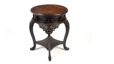 Lot 1470 - An ornate Chinese carved hardwood occasional table c1900