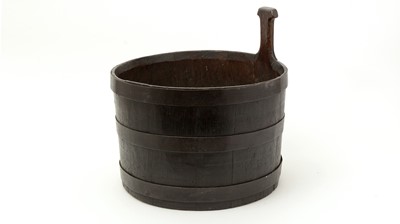Lot 735 - A Scottish iron coopered ash barrel or Kiver