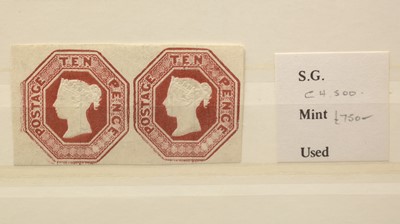 Lot 50 - GB QV 1847-54 (embossed) 10d horizontal pair, sg57, lightly mounted mint