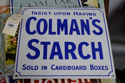 Lot 388 - A collection of enamel advertising and other wall signs