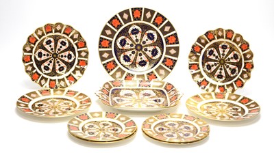 Lot 909 - Ten Royal Crown Derby Imari plates