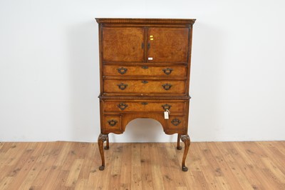 Lot 16 - A Queen Anne style walnut and burr-walnut tallboy