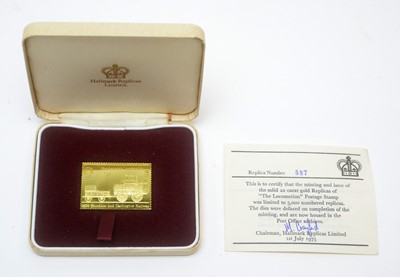 Lot 966 - Hallmarks Replica Limited Passenger Railway 150th Anniversary stamp replica