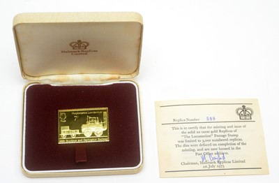 Lot 968 - Hallmarks Replica Limited Passenger Railway 150th Anniversary stamp replica