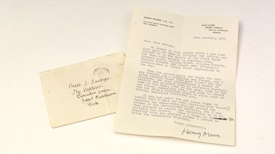 Lot 781 - Henry Moore (1898-1986): a signed typed letter