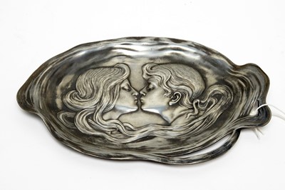 Lot 205 - An Art Nouveau twin-handled plate, by WMF