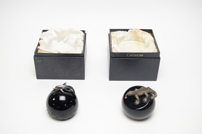 Lot 243 - A Caithness Glass ‘Silver Dolphin’ paperweight; and  a Caithness ‘Lizard’ paperweight