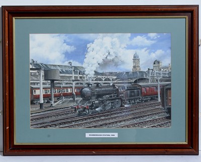 Lot 790 - Arthur Gills - Scarborough Station, 1958 | watercolour