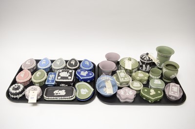 Lot 251 - A collection of Wedgwood Jasperware ceramic trinket boxes; and other items