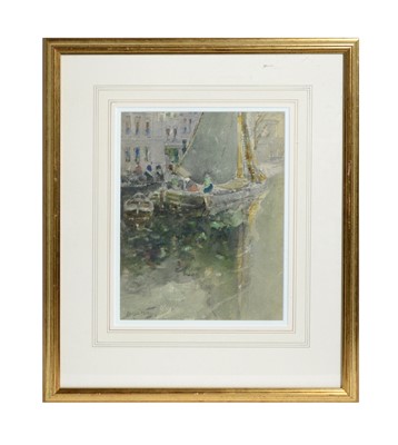 Lot 1060 - George Edward Horton - Figures Onboard a Sailboat | watercolour