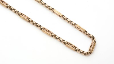 Lot 605 - A 9ct yellow gold belcher chain