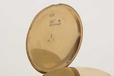 Lot 517 - Goldsmiths & Silversmiths Co Ltd (retailers): an 18ct yellow gold cased half-hunter pocket watch