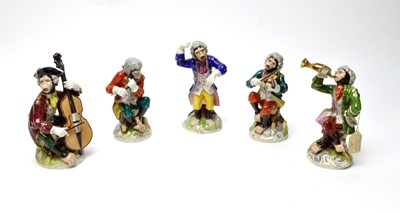 Lot 177 - A Dresden ceramic monkey orchestra, after Meissen