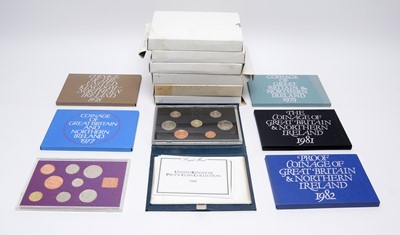 Lot 836 - A collection of Royal Mint annual proof coins sets