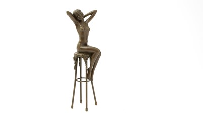 Lot 751 - After Chiparus: a patinated bronze female nude