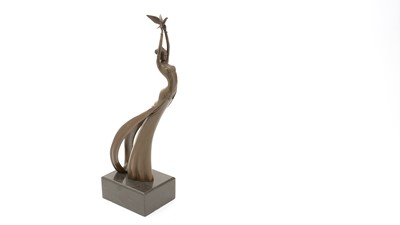 Lot 754 - A modern patinated bronze figure, signed Antoinette