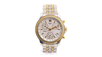 Lot 523 - Tissot Ballade: a steel and gilt cased quartz chronograph wristwatch