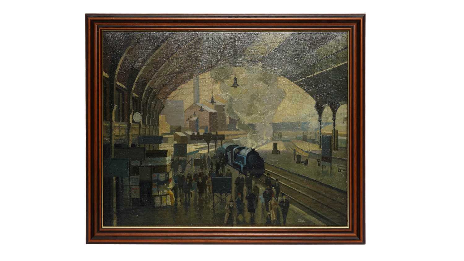 Lot 169 - Harold Workman - Train Station Platform | oil