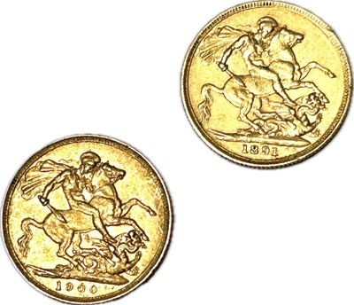 Lot 98 - Two Queen Victoria gold sovereigns