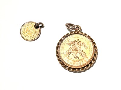 Lot 91 - A United States gold 5-dollar type coin, and a gold 1-dollar coin