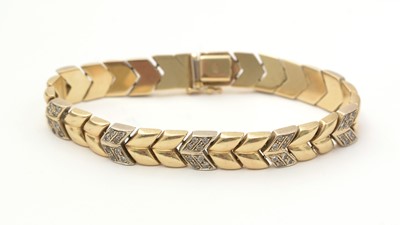 Lot 108 - An Italian white stone and yellow gold bracelet