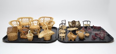 Lot 435 - A collection of vintage dolls house conservatory furniture