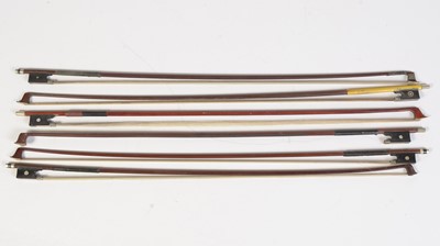 Lot 740 - Six violin bows