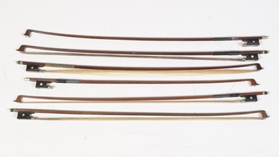 Lot 743 - Six violin bows