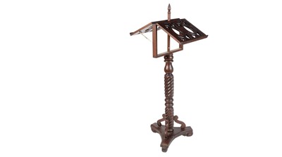 Lot 736 - Mahogany duet stand