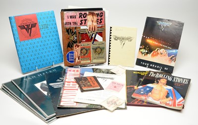 Lot 1026 - A collection of Van Halen and Rolling Stones ephemera and memorabilia