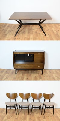 Lot 63 - Gplan - Librenza: A retro tola mahogany dining suite