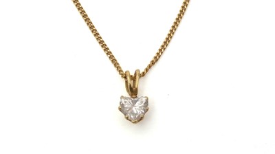 Lot 162 - A heart-shaped diamond pendant on chain