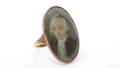 Lot 672 - An 18th Century miniature set mourning ring