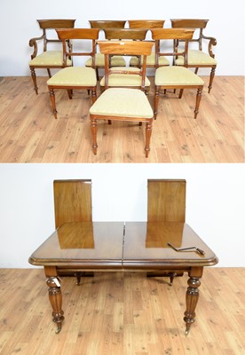 Lot 20 - Simbeck of High Wycombe: A Victorian style mahogany extending dining table and eight chairs