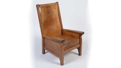 Lot 1338 - Robert 'Mouseman' Thompson: a mid 20th Century oak smoker's chair