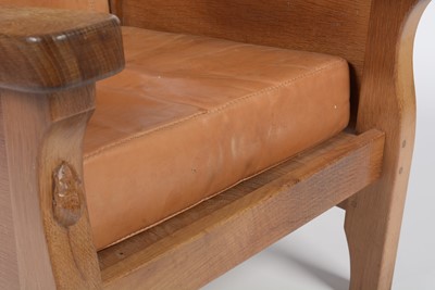 Lot 1339 - Robert 'Mouseman' Thompson: a mid 20th Century oak smokers chair