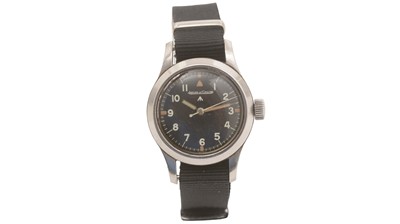 Lot 530 - Jaeger LeCoultre: a steel cased manual wind military wristwatch