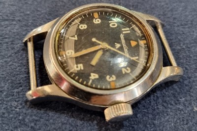 Lot 530 - Jaeger LeCoultre: a steel cased manual wind military wristwatch