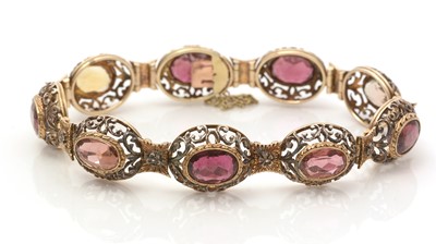 Lot 644 - A fine late 19th Century tourmaline and citrine bracelet