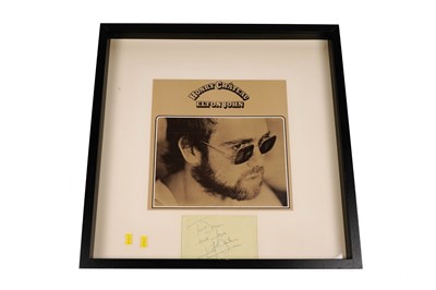 Lot 752 - An Elton John 'Honky Chateau' vinyl record sleeve and autograph
