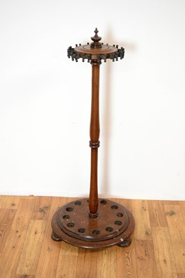 Lot 9 - A late Victorian mahogany revolving billiard cue stand