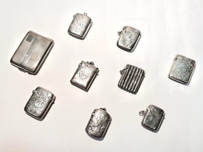 Lot 194 - A collection of silver vesta cases