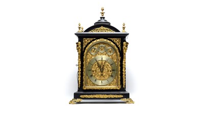 Lot 1243 - Smith & Sons, Clerkenwell: a Victorian ebonised and gilt metal mounted table/bracket clock