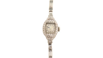 Lot 591 - Longines: an first half 20th Century manual wind cocktail watch